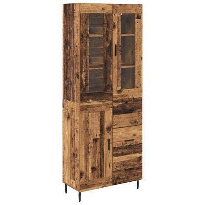 vidaXL Highboard with Drawer 2 pcs Old Wood Engineered Wood