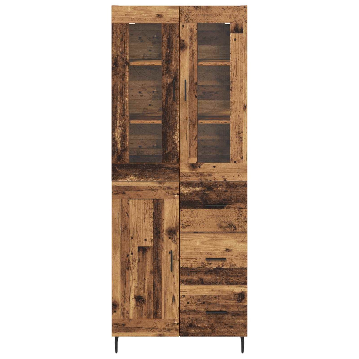 vidaXL Highboard with Drawer 2 pcs Old Wood Engineered Wood