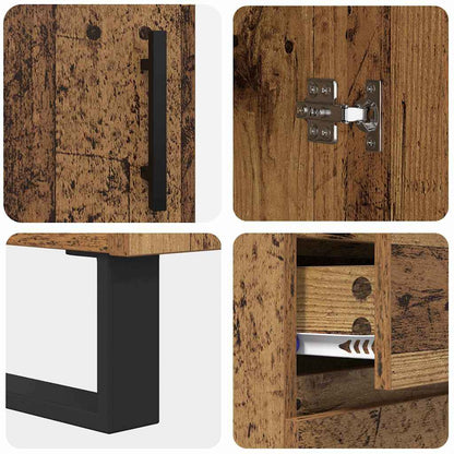 vidaXL Highboard with Drawer 2 pcs Old Wood 69.5 x 34 x 180 cm