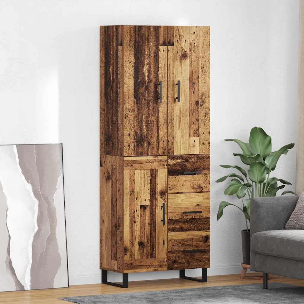 vidaXL Highboard with Drawer 2 pcs Old Wood 69.5 x 34 x 180 cm