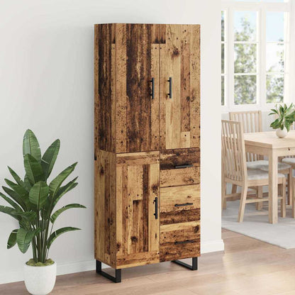 vidaXL Highboard with Drawer 2 pcs Old Wood 69.5 x 34 x 180 cm