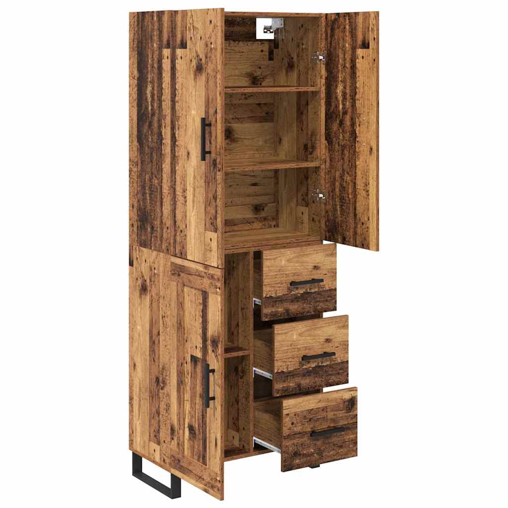 vidaXL Highboard with Drawer 2 pcs Old Wood 69.5 x 34 x 180 cm