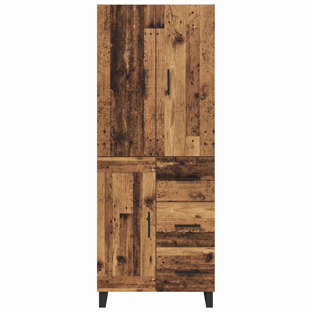 vidaXL Highboard with Drawer 2 pcs Old Wood 69.5 x 34 x 180 cm