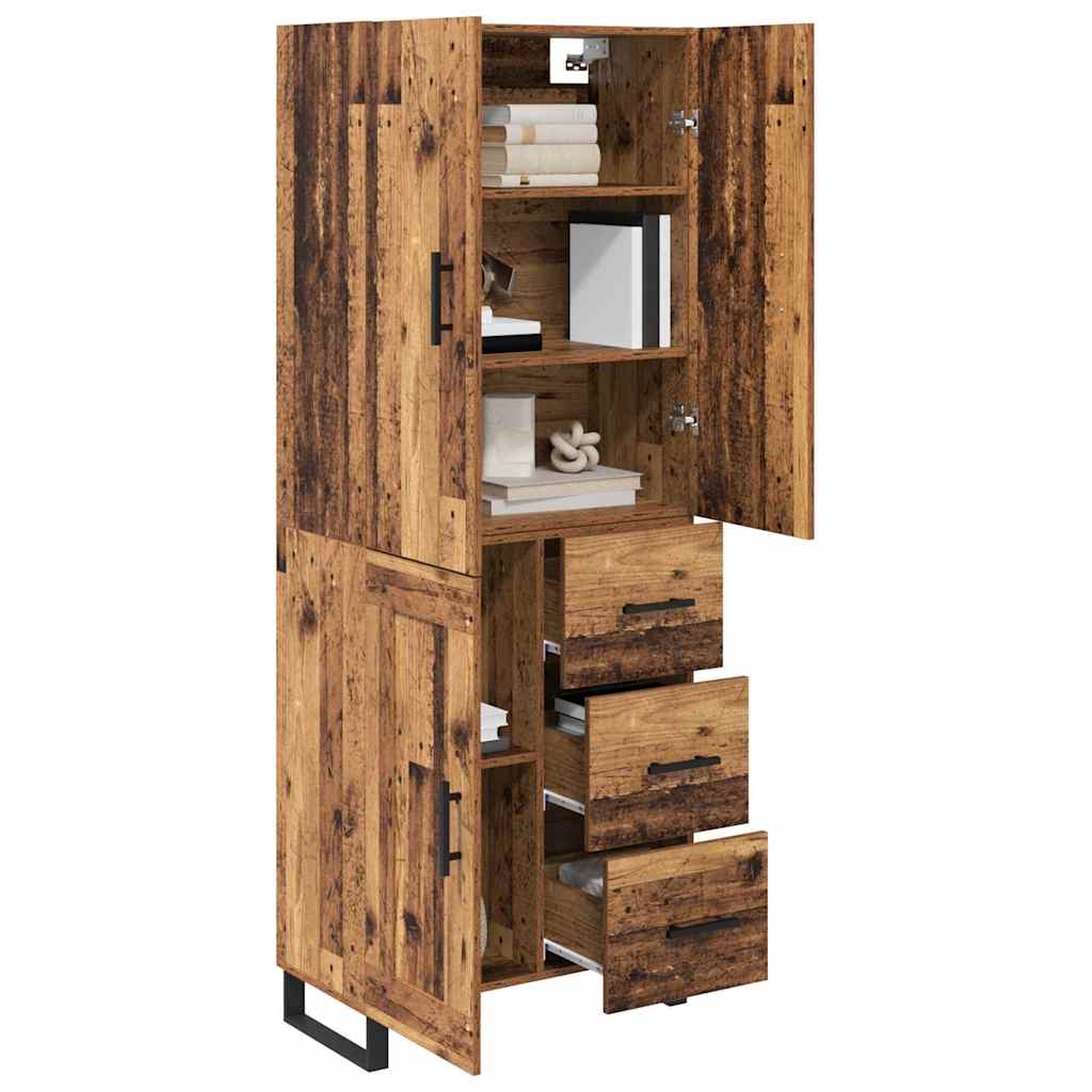 vidaXL Highboard with Drawer 2 pcs Old Wood 69.5 x 34 x 180 cm