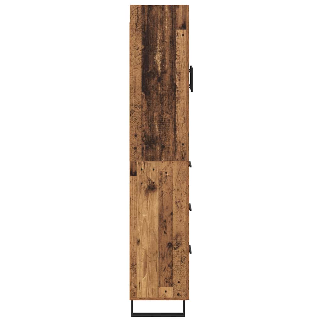 vidaXL Highboard with Drawer 2 pcs Old Wood 69.5 x 34 x 180 cm