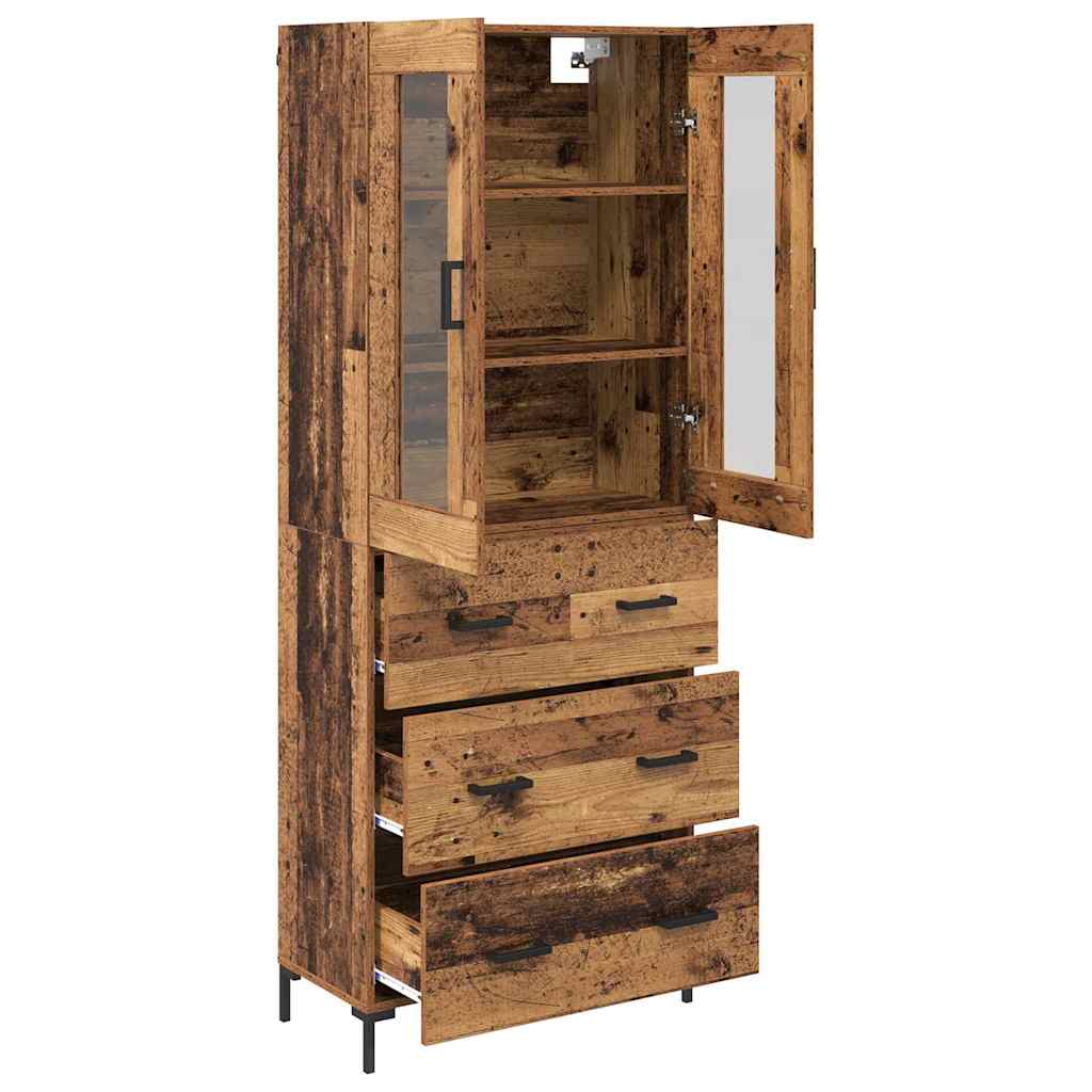 vidaXL Highboard with Drawer 2 pcs Old Wood Engineered Wood