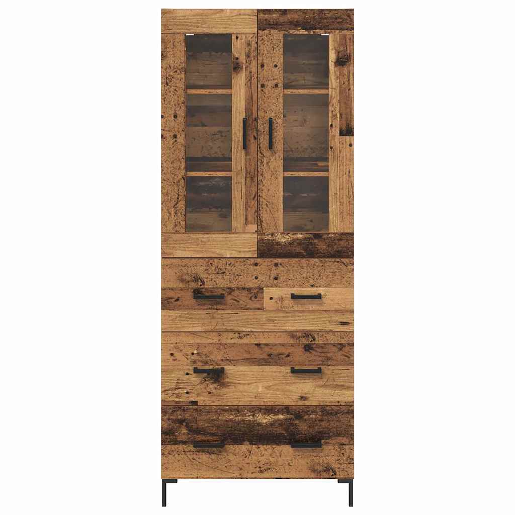vidaXL Highboard with Drawer 2 pcs Old Wood Engineered Wood