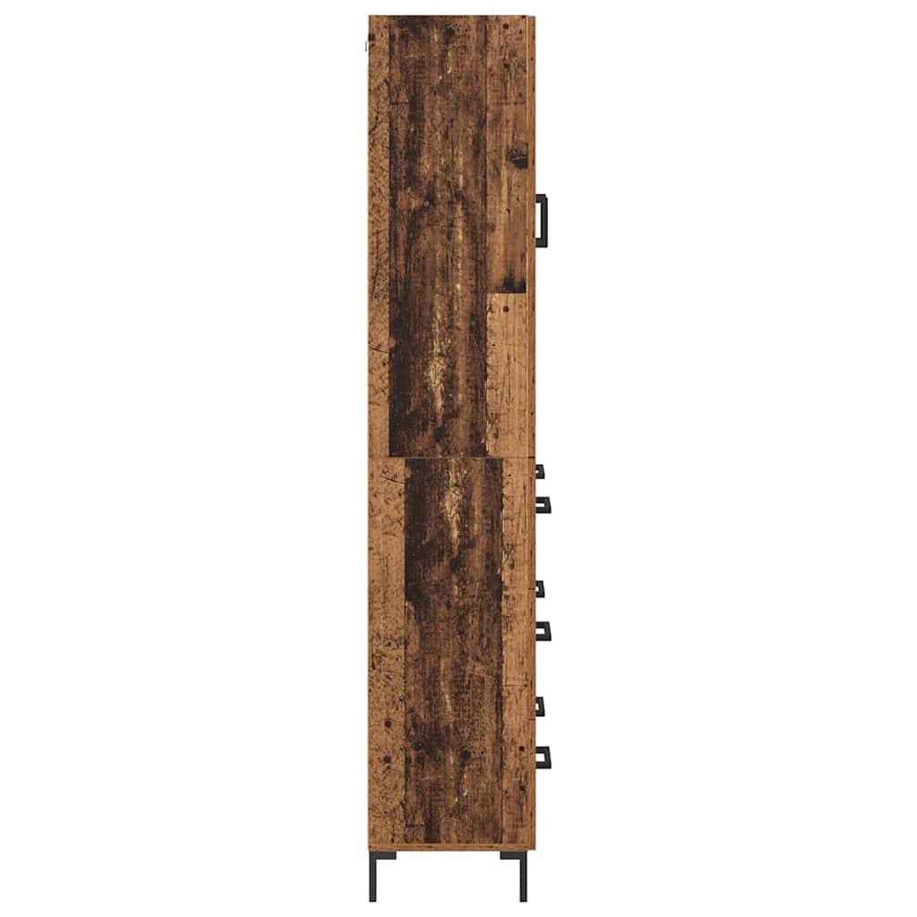 vidaXL Highboard with Drawer 2 pcs Old Wood Engineered Wood