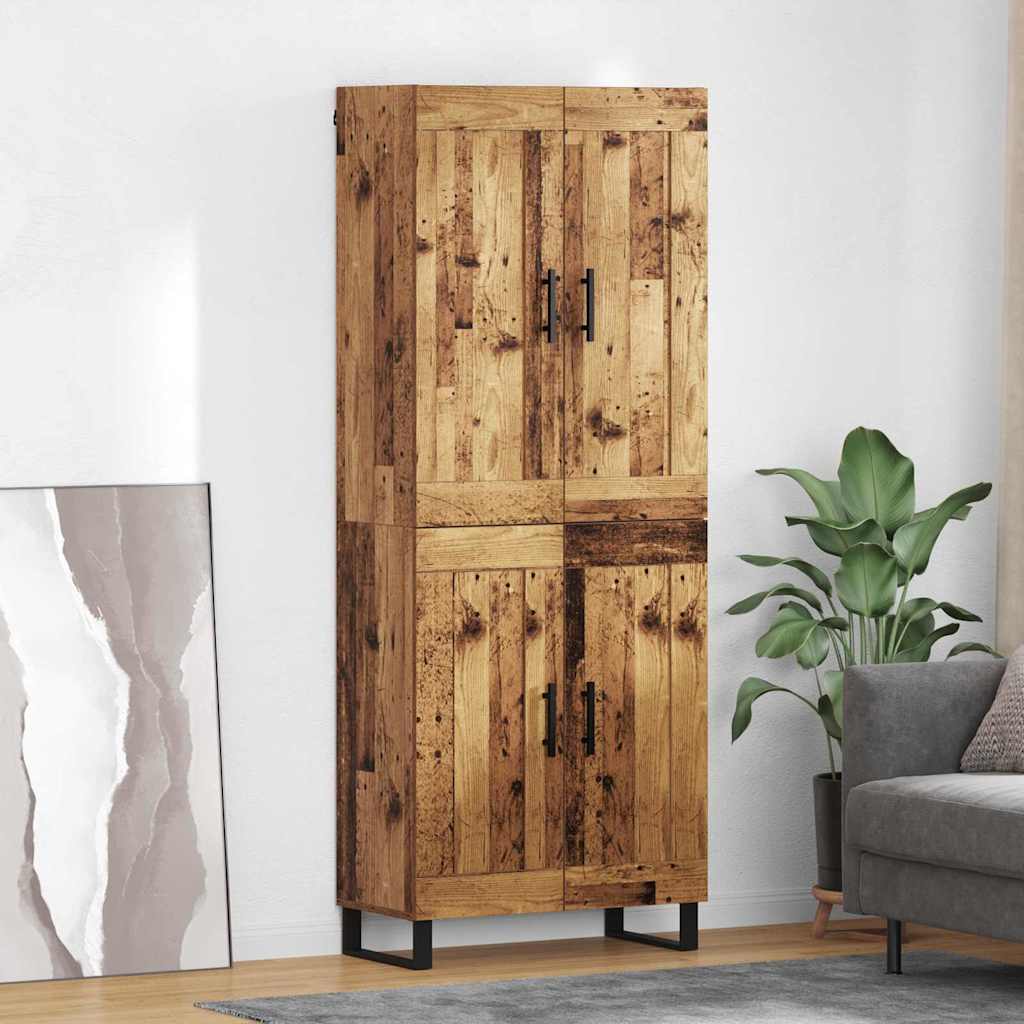 vidaXL Highboard Old Wood 69.5 x 34 x 180 cm Engineered Wood
