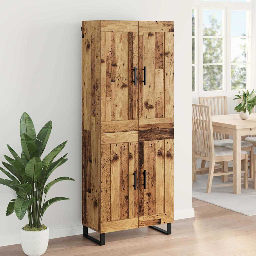 vidaXL Highboard Old Wood 69.5 x 34 x 180 cm Engineered Wood