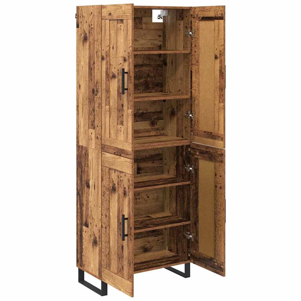 vidaXL Highboard Old Wood 69.5 x 34 x 180 cm Engineered Wood