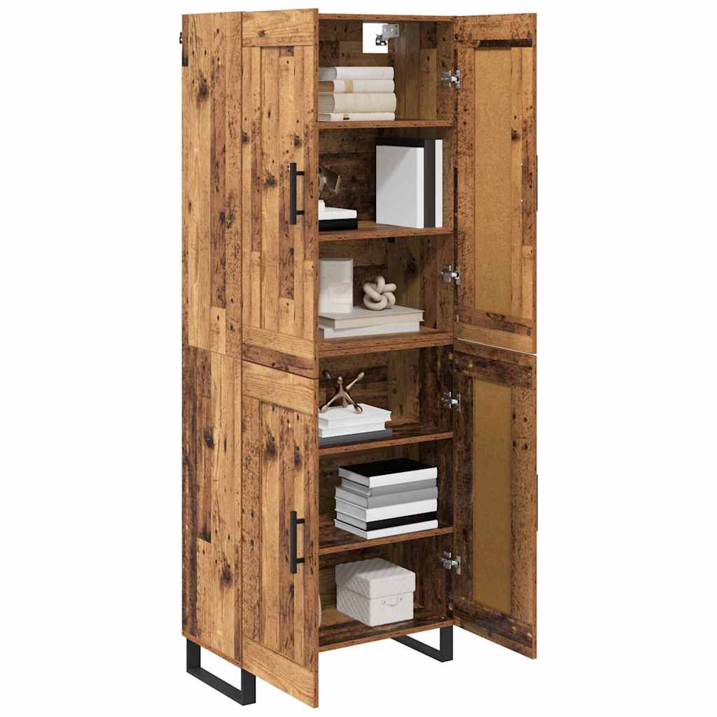 vidaXL Highboard Old Wood 69.5 x 34 x 180 cm Engineered Wood