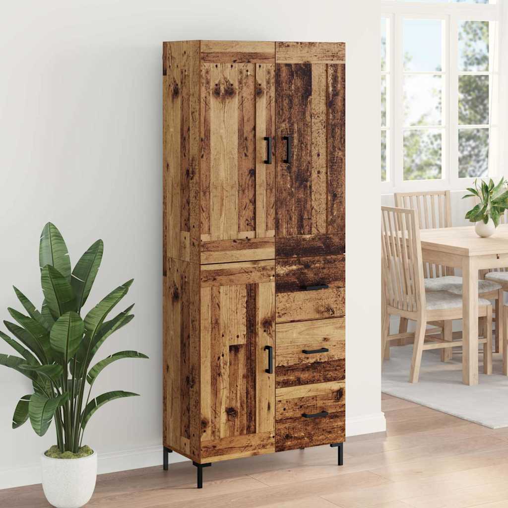 vidaXL Highboard with Drawer 2 pcs Old Wood Engineered Wood