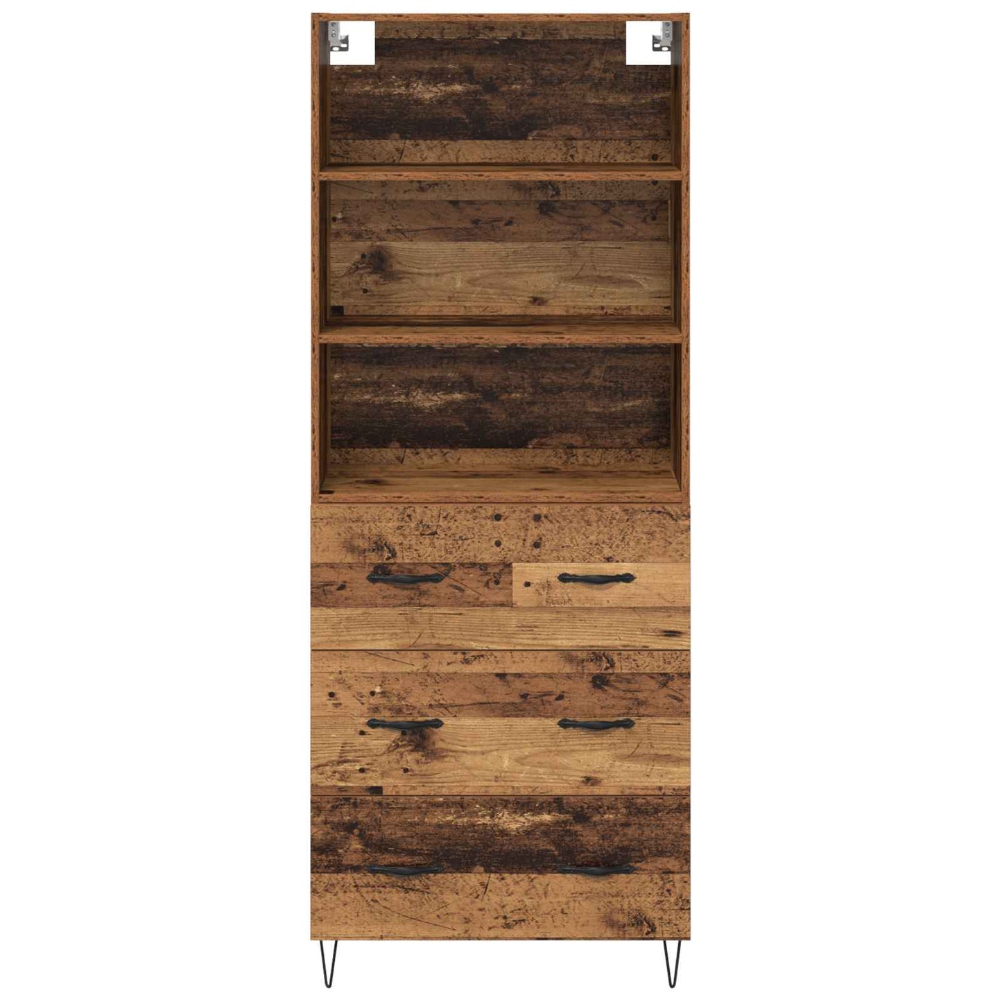 vidaXL Highboard with Drawer 2 pcs Old Wood Engineered Wood