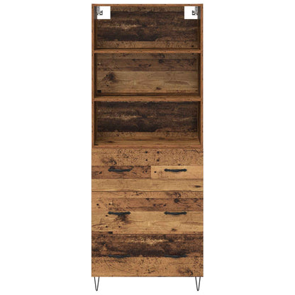 vidaXL Highboard with Drawer 2 pcs Old Wood Engineered Wood
