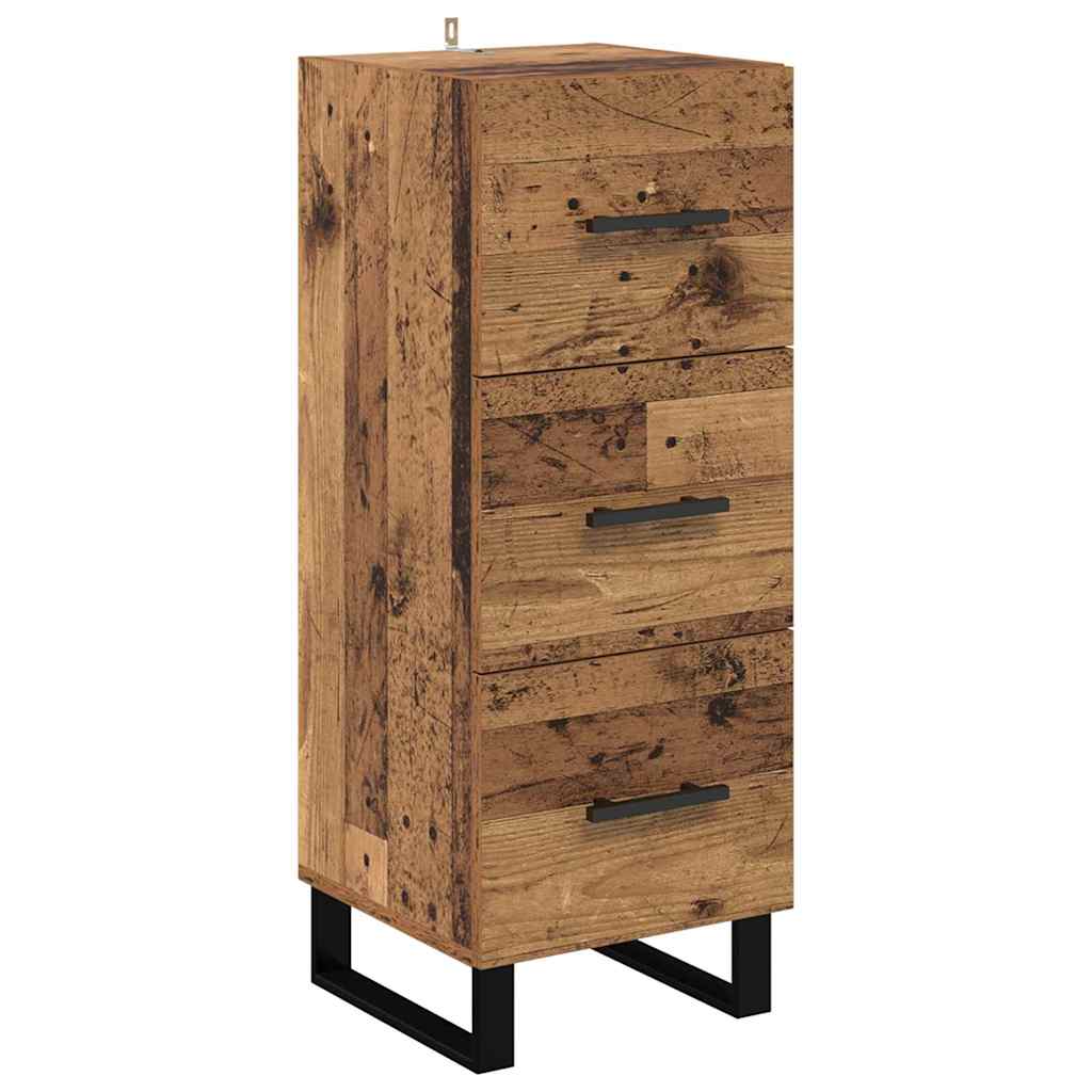 vidaXL Highboard Old Wood 34.5 x 34 x 180 cm Engineered Wood