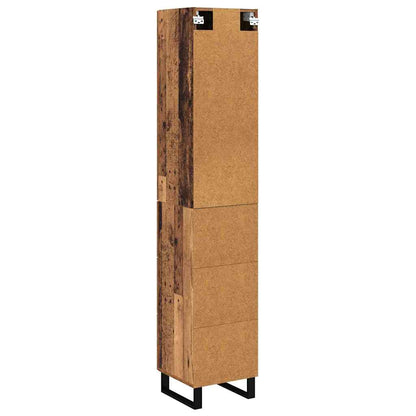 vidaXL Highboard Old Wood 34.5 x 34 x 180 cm Engineered Wood
