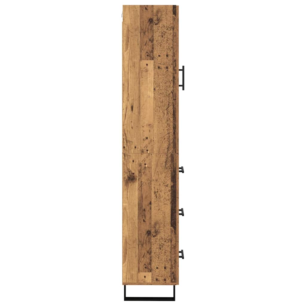 vidaXL Highboard Old Wood 34.5 x 34 x 180 cm Engineered Wood