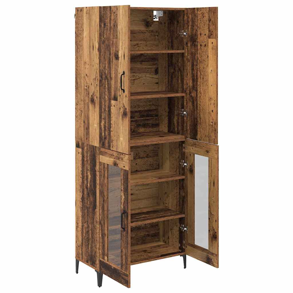 vidaXL Highboard Old Wood 69.5 x 34 x 180 cm Engineered Wood