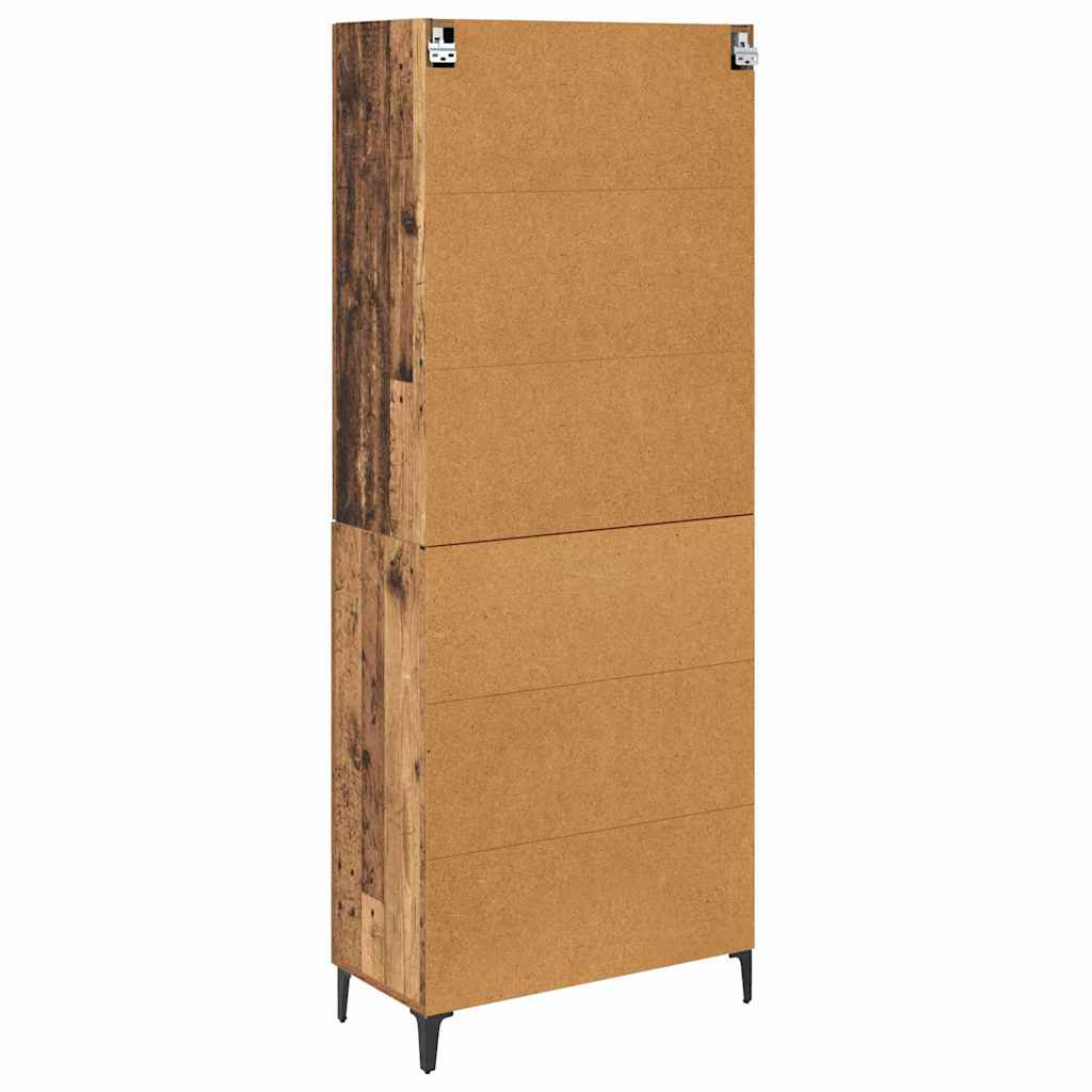 vidaXL Highboard Old Wood 69.5 x 34 x 180 cm Engineered Wood