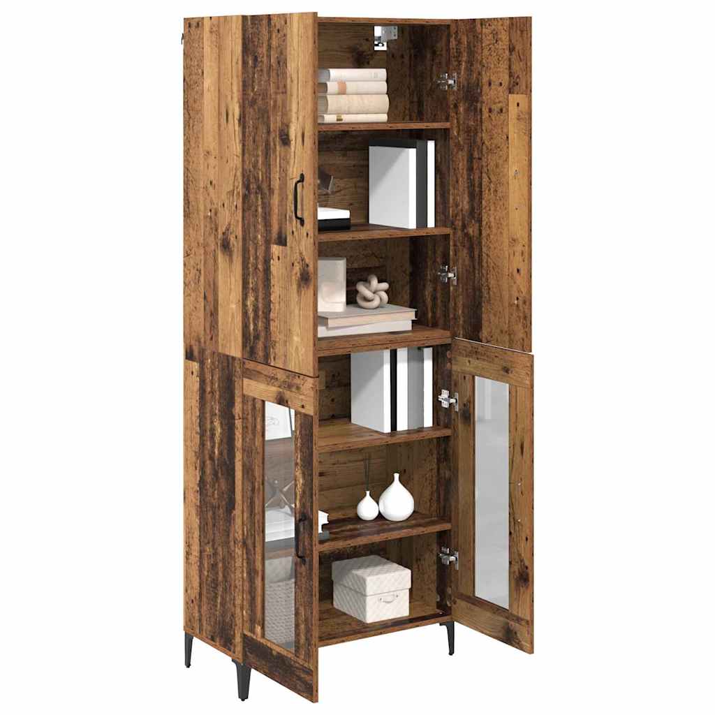vidaXL Highboard Old Wood 69.5 x 34 x 180 cm Engineered Wood