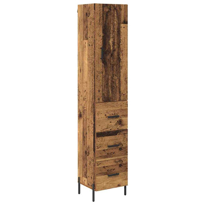vidaXL Highboard Old Wood 34.5 x 34 x 180 cm Engineered Wood