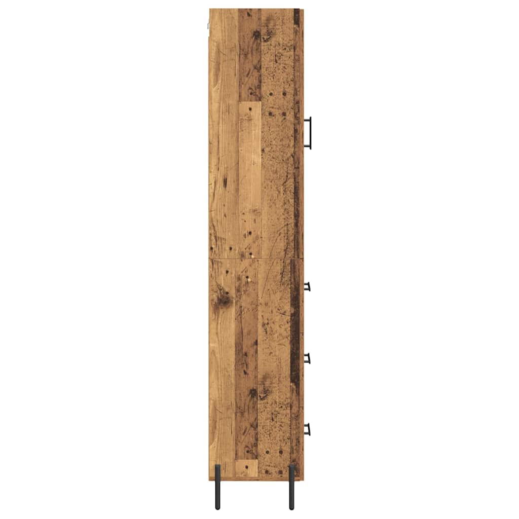vidaXL Highboard Old Wood 34.5 x 34 x 180 cm Engineered Wood