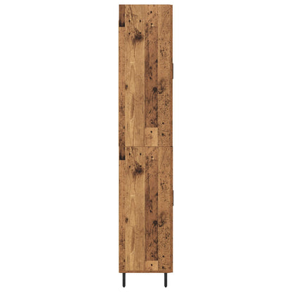 vidaXL Highboard with Drawer 2 pcs Old Wood Engineered Wood and Glass