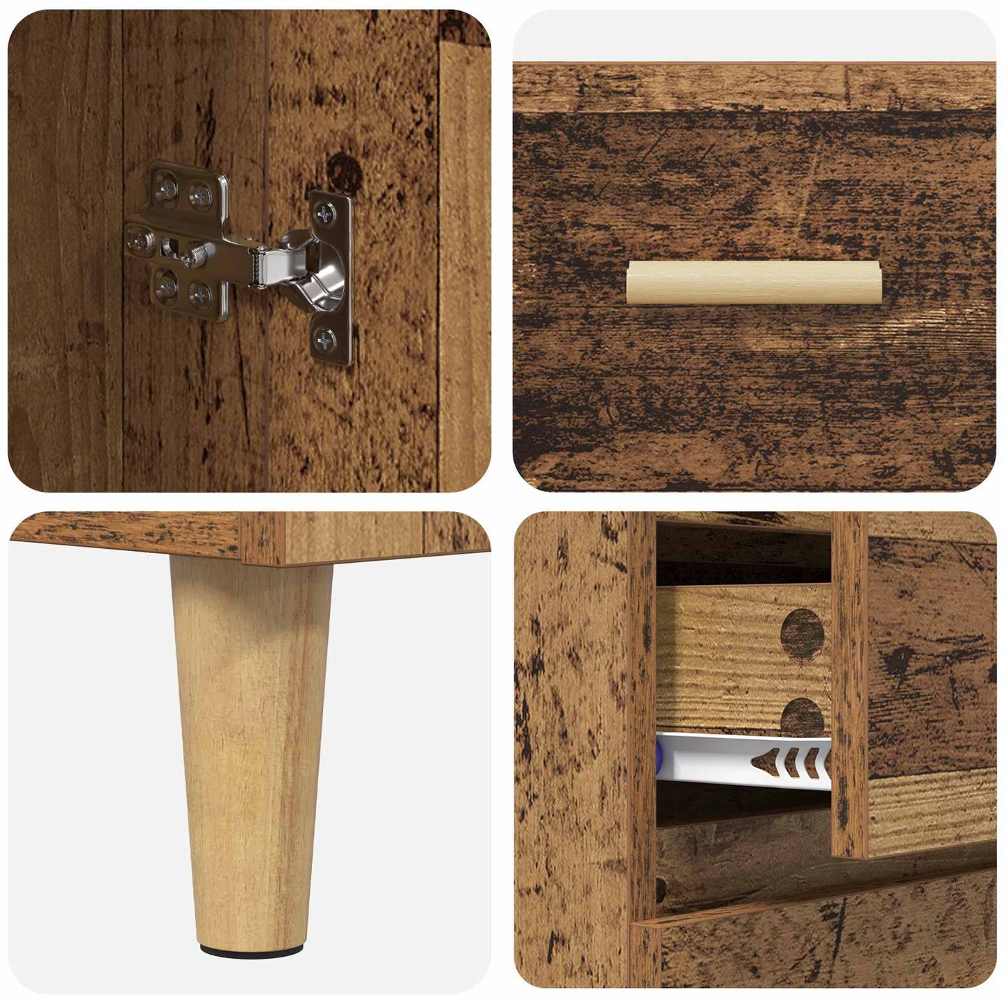 vidaXL Highboard Old Wood 69.5 x 32.5 x 180 cm Engineered Wood