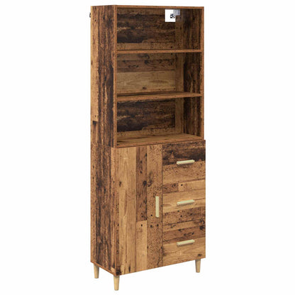 vidaXL Highboard Old Wood 69.5 x 32.5 x 180 cm Engineered Wood