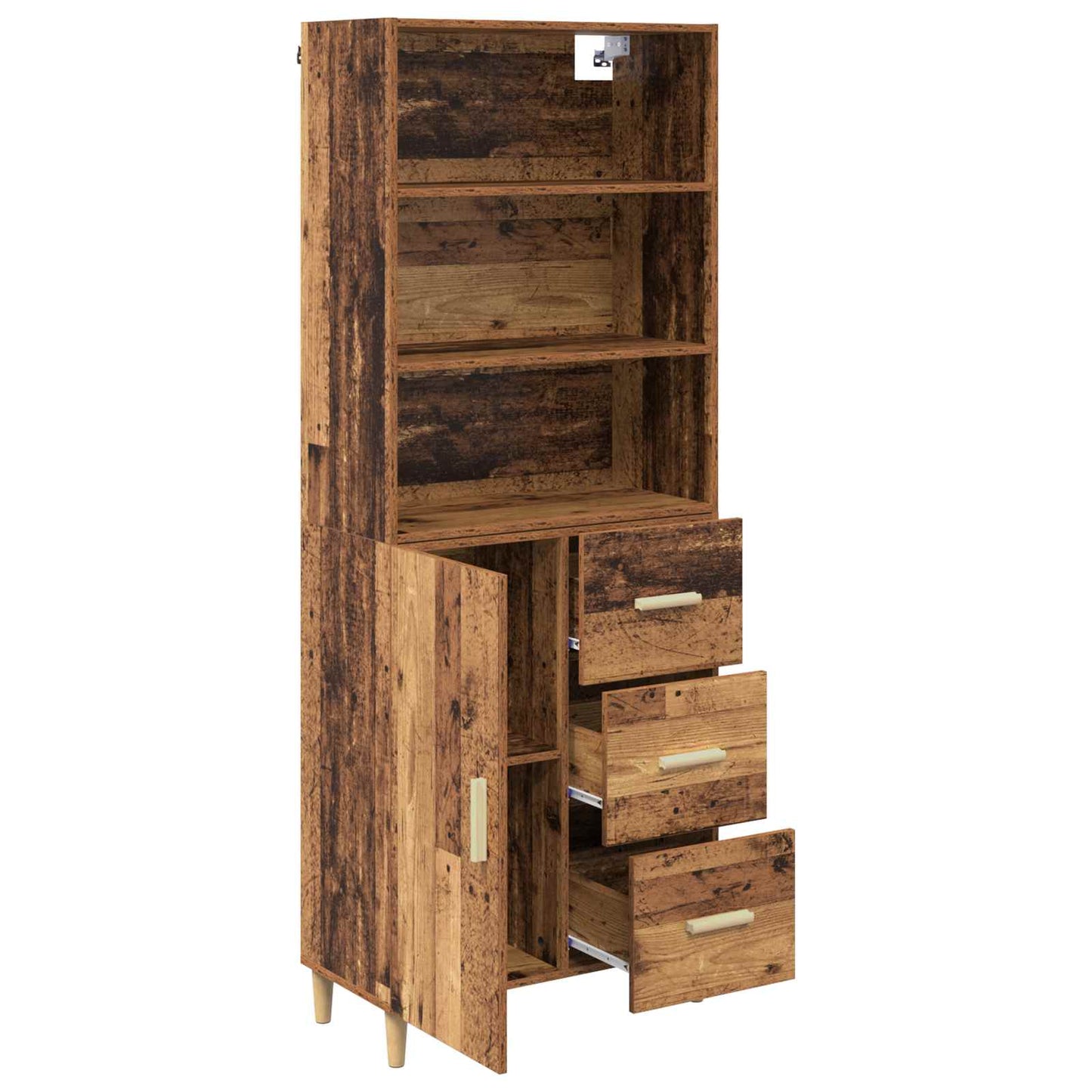 vidaXL Highboard Old Wood 69.5 x 32.5 x 180 cm Engineered Wood