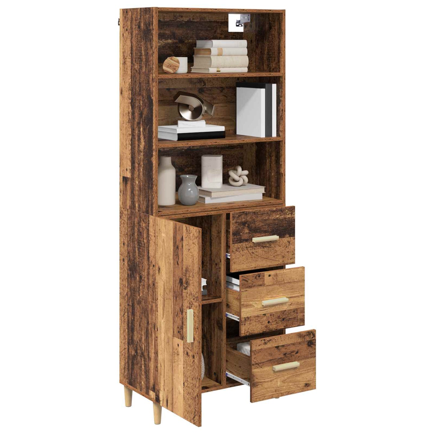 vidaXL Highboard Old Wood 69.5 x 32.5 x 180 cm Engineered Wood