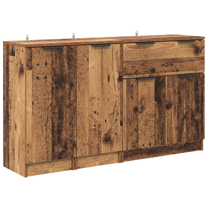vidaXL Sideboard with Drawer 3 pcs Old Wood Engineered Wood