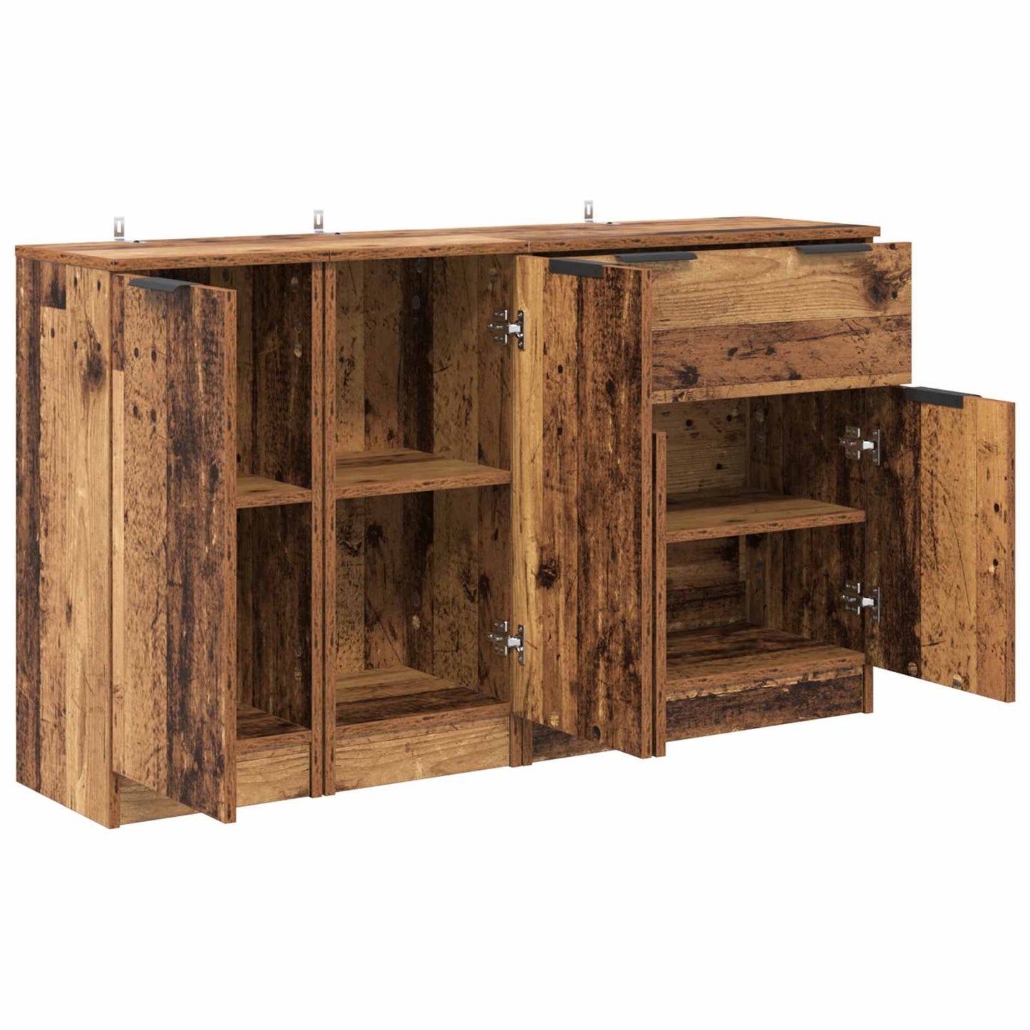 vidaXL Sideboard with Drawer 3 pcs Old Wood Engineered Wood