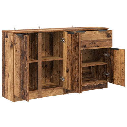 vidaXL Sideboard with Drawer 3 pcs Old Wood Engineered Wood