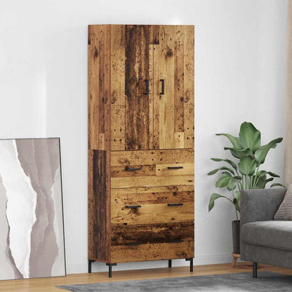 vidaXL Highboard Old Wood 69.5 x 34 x 180 cm Engineered Wood
