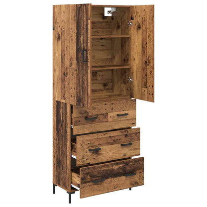 vidaXL Highboard Old Wood 69.5 x 34 x 180 cm Engineered Wood