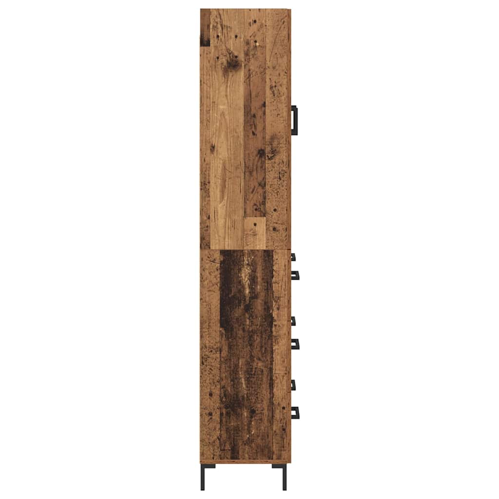vidaXL Highboard Old Wood 69.5 x 34 x 180 cm Engineered Wood