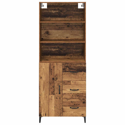 vidaXL Highboard Old Wood 69.5 x 34 x 180 cm Engineered Wood