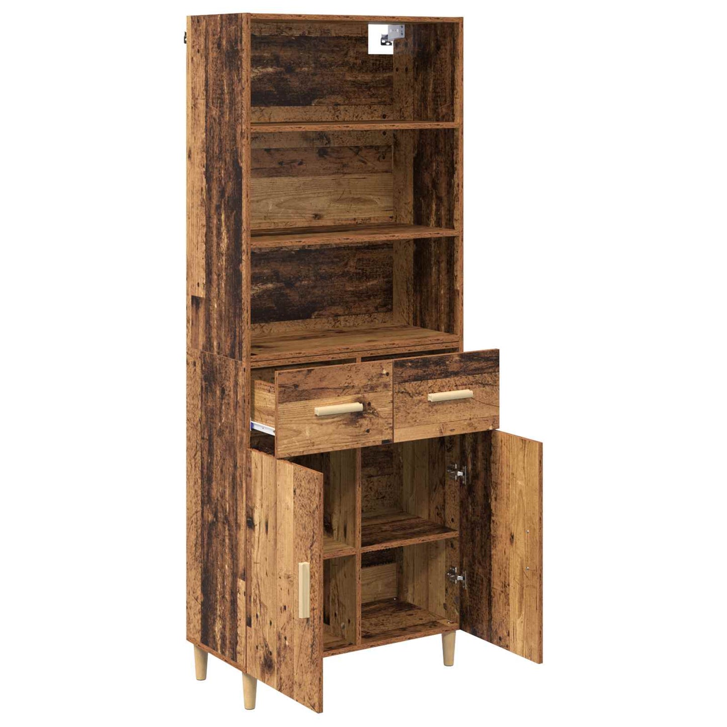 vidaXL Highboard Old Wood 69.5 x 32.5 x 180 cm Engineered Wood
