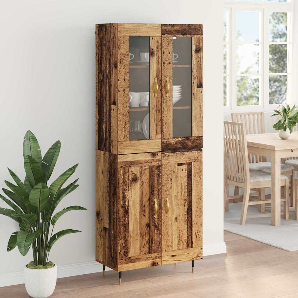 vidaXL Highboard 2 pcs Old Wood Engineered Wood