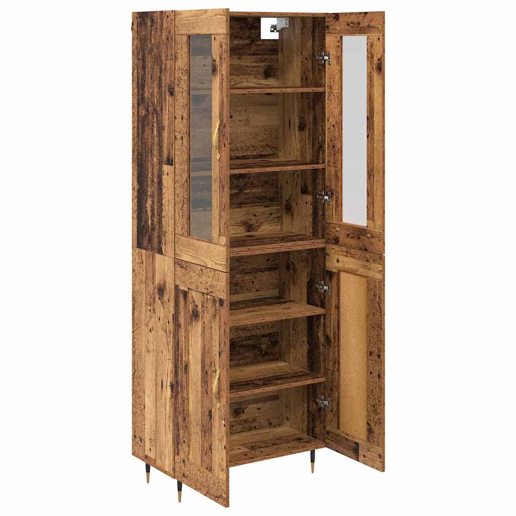 vidaXL Highboard 2 pcs Old Wood Engineered Wood