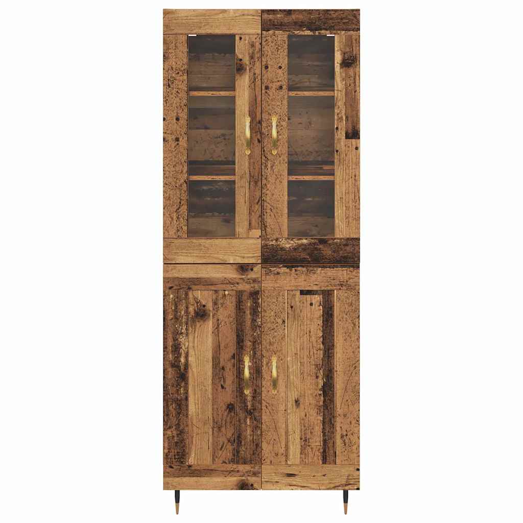 vidaXL Highboard 2 pcs Old Wood Engineered Wood