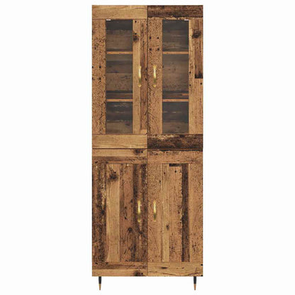 vidaXL Highboard 2 pcs Old Wood Engineered Wood