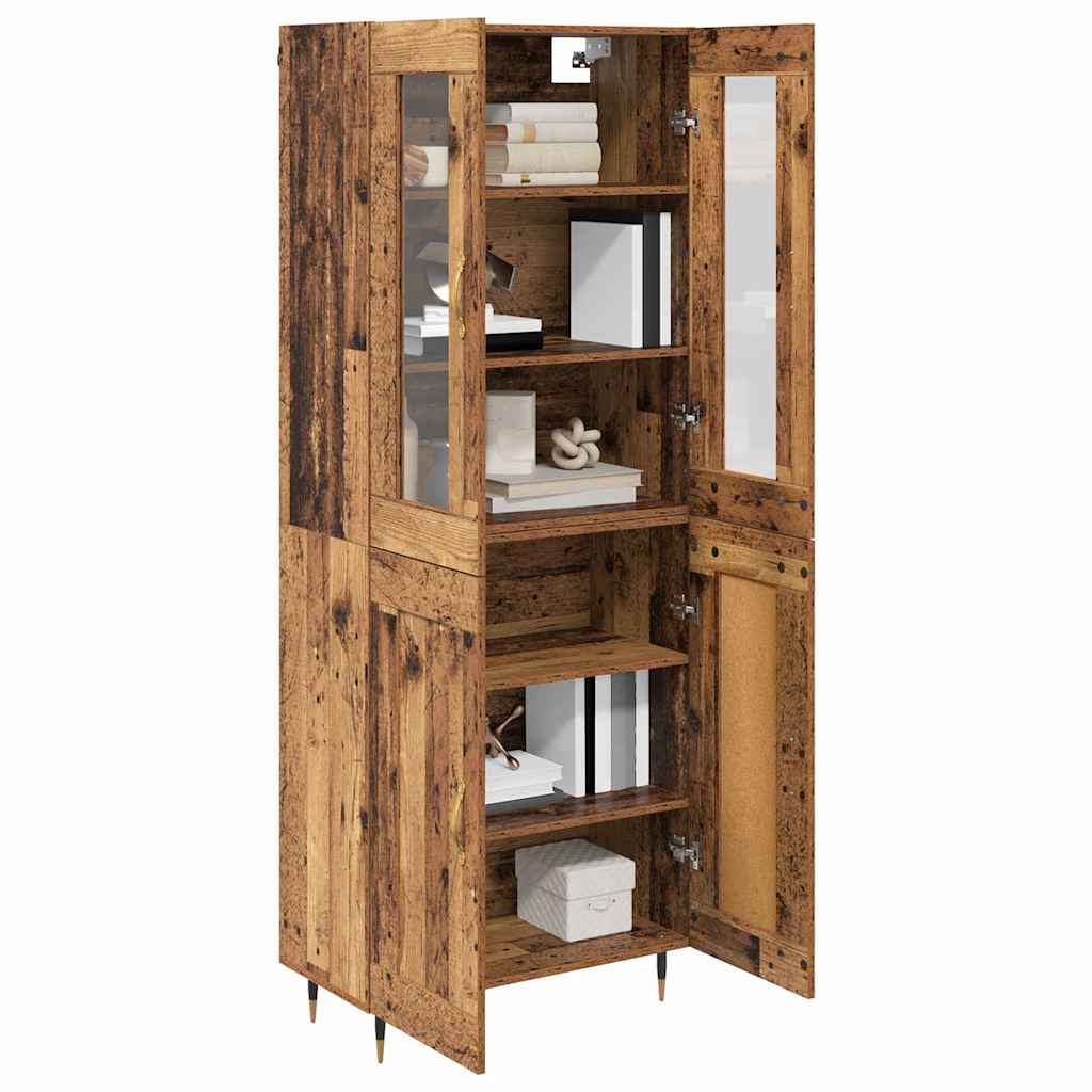 vidaXL Highboard 2 pcs Old Wood Engineered Wood