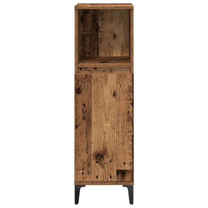 vidaXL Bathroom Furniture Set with Door 3 pcs Old wood Engineered wood