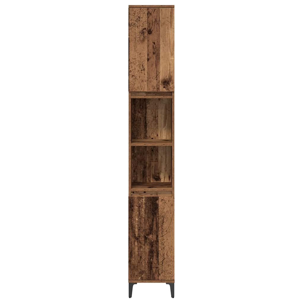vidaXL Bathroom Furniture Set with Door 3 pcs Old wood Engineered wood