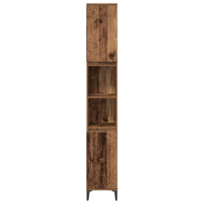 vidaXL Bathroom Furniture Set with Door 3 pcs Old wood Engineered wood
