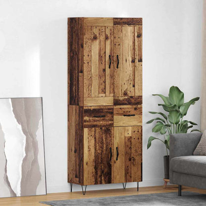 vidaXL Highboard Old Wood 69.5 x 34 x 180 cm Engineered Wood