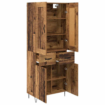 vidaXL Highboard Old Wood 69.5 x 34 x 180 cm Engineered Wood